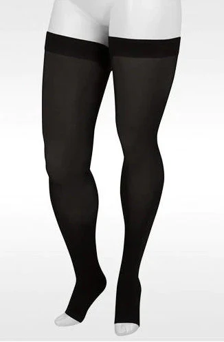 Juzo Basic Thigh High, 15-20 mmHg, Silicone Band, Open Toe (4410AGSB)