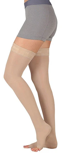 Juzo Basic Thigh High, 15-20 mmHg, Silicone Band, Open Toe (4410AGSB) - Image 3