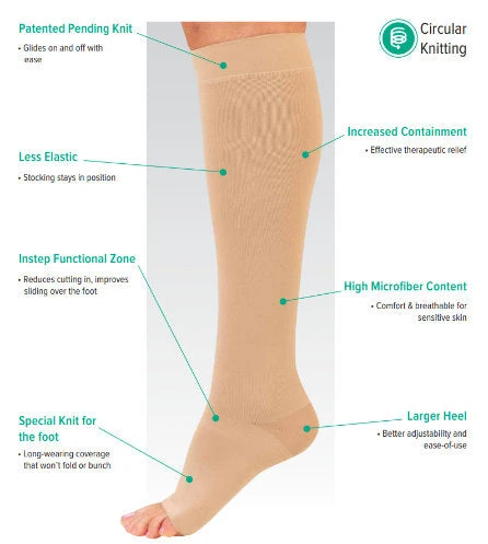 Juzo Move MAX Knee High, 30-40 mmHg, 5 cm Silicone Dot Band, Open Toe (3612MXADSB) - Image 3