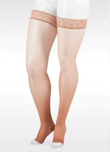 Juzo Naturally Sheer Thigh High, 30-40 mmHg, 5 cm Silicone Band, Open Toe (2102AGSB) - Image 2