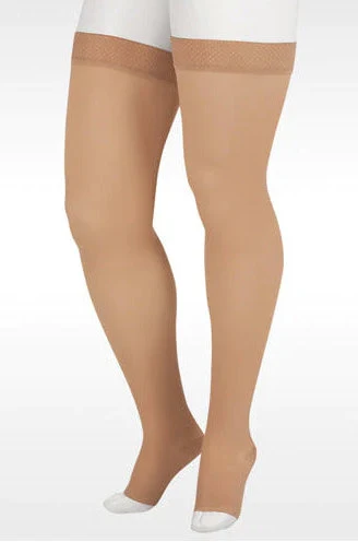 Juzo Soft Thigh High, Silicone Band, Open Toe (2001AGSB)