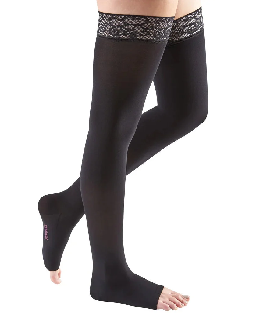 Mediven Comfort, 30-40 mmHg, Thigh High w/Lace Top Band, Open Toe - Image 3