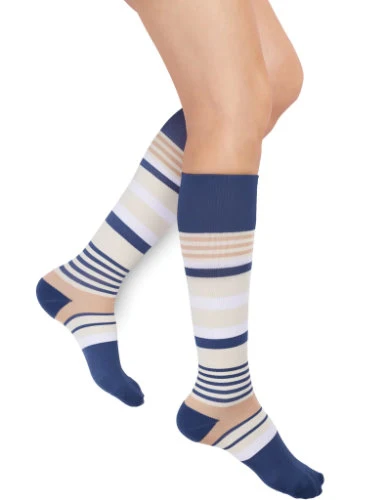 Mediven Rejuva Motley Stripe Socks, Knee High, Closed Toe - Image 2