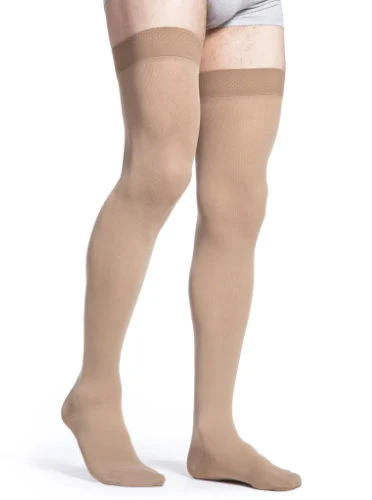 Sigvaris 232N Cotton for Men, 20-30 mmHg, Thigh High w/Silicone, Closed Toe - Image 2