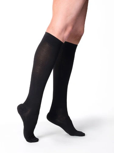 Sigvaris 232C/S Cotton for Women, 20-30 mmHg, Knee High w/Silicone, Closed Toe - Image 2