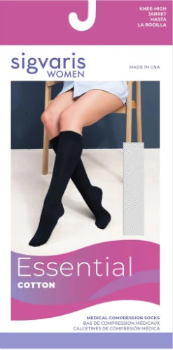 Sigvaris 232C/S Cotton for Women, 20-30 mmHg, Knee High w/Silicone, Closed Toe - Image 4