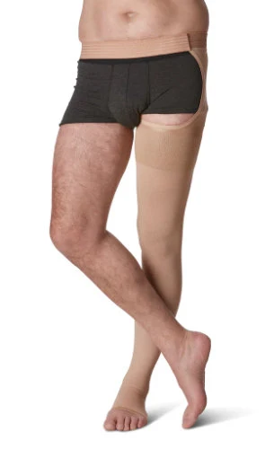 Sigvaris 503W Natural Rubber Thigh High w/Waist Attachment 30-40 mmHg, Open Toe
