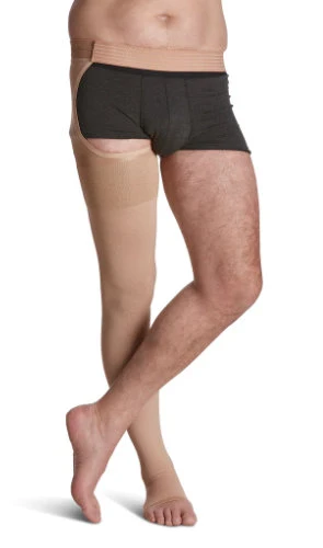 Sigvaris 503W Natural Rubber Thigh High w/Waist Attachment 30-40 mmHg, Open Toe - Image 3
