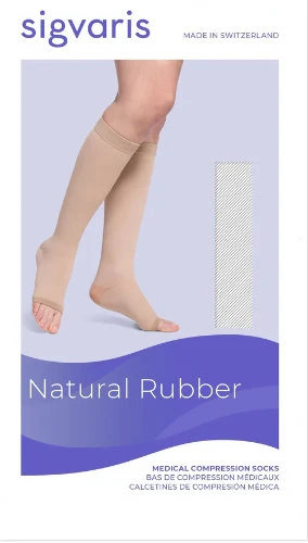 Sigvaris 505C Natural Rubber Knee High 50-60 mmHg, Open Toe - Image 3