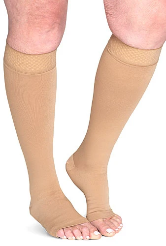 Sigvaris 552CO Secure, 20-30 mmHg, Knee High, Open Toe, Silicone Dot Band - Image 2