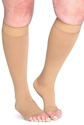 Sigvaris 553CO Secure, 30-40 mmHg, Knee High, Open Toe, Silicone Dot Band - Image 2