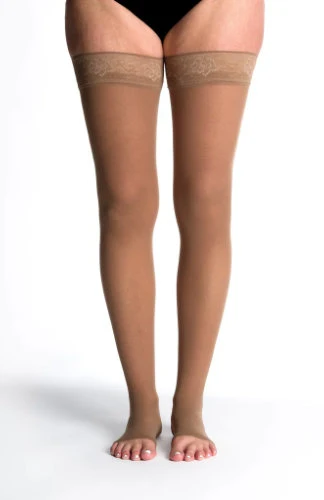 Sigvaris 781NO Sheer, 15-20 mmHg, Thigh High, Grip Top, Open Toe - Image 4