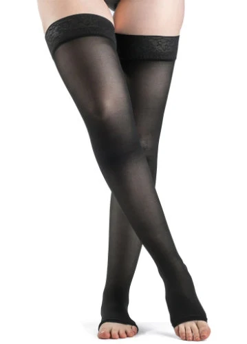 Sigvaris 781NO Sheer, 15-20 mmHg, Thigh High, Grip Top, Open Toe - Image 6