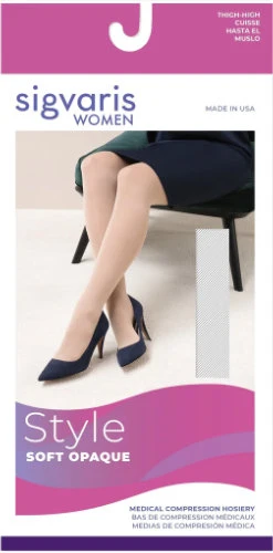 Sigvaris 843N Soft Opaque, 30-40 mmHg, Thigh High, Sensinnov Band, Closed Toe - Image 6