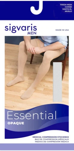 Sigvaris 862N Men's Opaque, 20-30 mmHg, Thigh High w/Silicone Top Band - Image 3