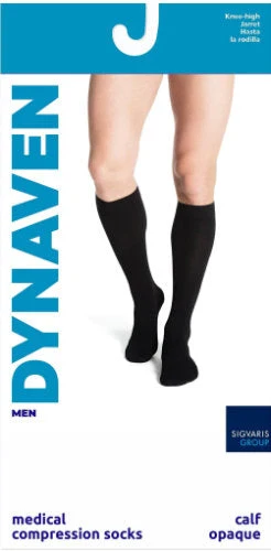 Sigvaris 922C/S Men's Dynaven Opaque Ribbed, 20-30 mmHg, Knee High, Closed Toe w/Silicone Band - Image 3