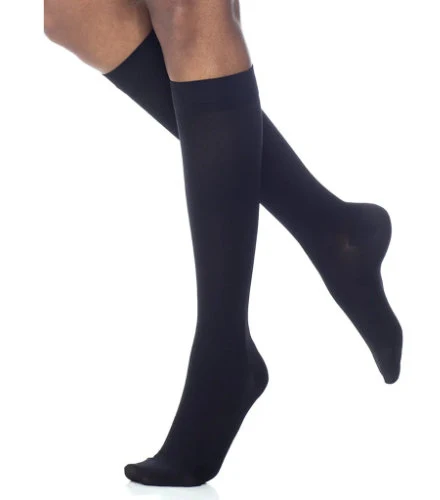 Sigvaris 971C/S Women's Dynaven Opaque, 15-20 mmHg, Knee High, Closed Toe w/Silicone Top Band - Image 2
