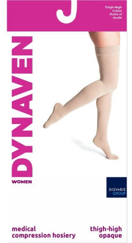 Sigvaris 971N Women's Dynaven Opaque, 15-20 mmHg, Thigh High, Closed Toe - Image 3