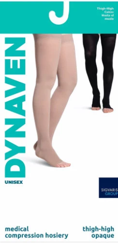 Sigvaris 971NO Unisex Dynaven Opaque, 15-20 mmHg, Thigh High, Open Toe - Image 3