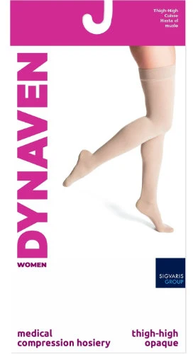 Sigvaris 972N Women's Dynaven Opaque, 20-30 mmHg, Thigh High, Closed Toe - Image 3